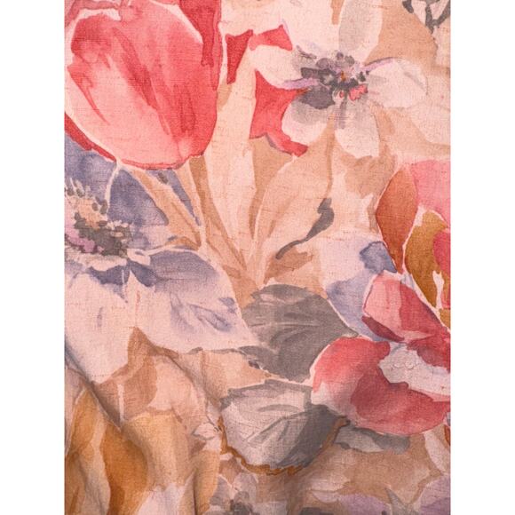 Vintage Pink Peach Floral Button Up Blouse Womens Small Cottage Countryside - Picture 3 of 10